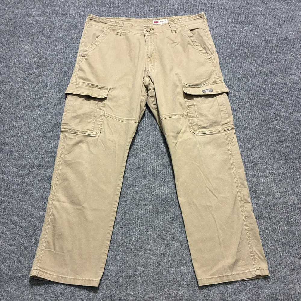 Wrangler Mens Cargo Pants Size 38x30 Beige Relaxed Fit‎ Utility Outdoor Mid Rise